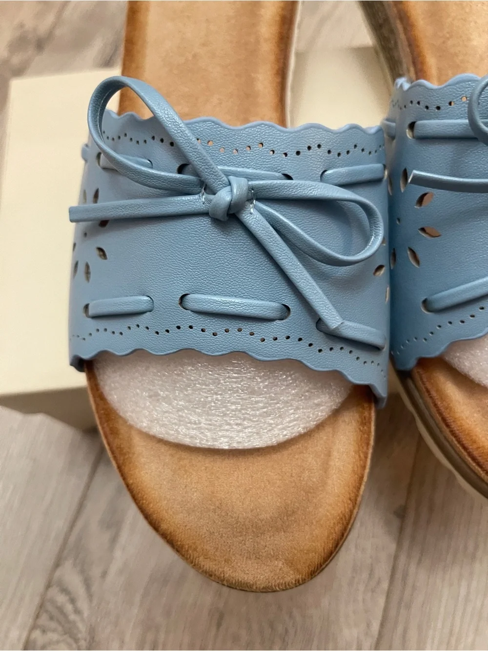 Women’s Sky Blue Espadrille Wedge Slide